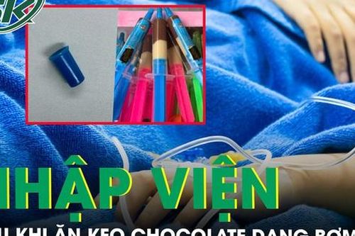 Ăn kẹo chocolate dạng bơm tiêm, bé trai 8 tuổi tím tái do bị hóc dị vật
