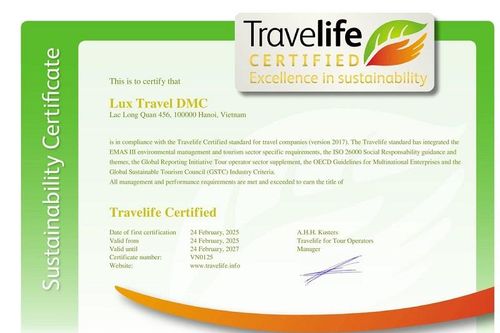 Việt Nam lần đầu tiên có hãng lữ hành đạt chứng nhận Travelife Certified về du lịch bền vững