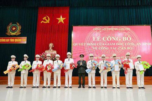 Công an tỉnh Quảng Trị công bố các quyết định về tổ chức bộ máy và công tác cán bộ