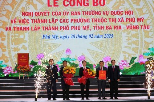 Bà Rịa-Vũng Tàu: Công bố Nghị quyết thành lập thành phố Phú Mỹ