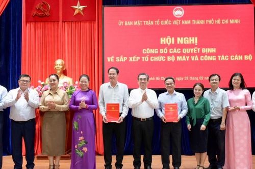Công bố quyết định sắp xếp tổ chức bộ máy Cơ quan Ủy ban MTTQ Việt Nam TPHCM