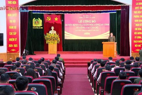 Công an tỉnh Lai Châu: Công bố các Quyết định, văn bản về công tác tổ chức, cán bộ