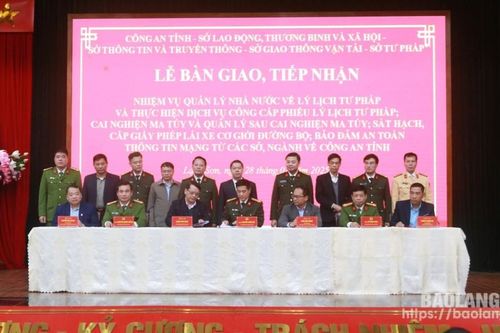 Công an tỉnh tiếp nhận bàn giao một số chức năng, nhiệm vụ từ các sở, ngành