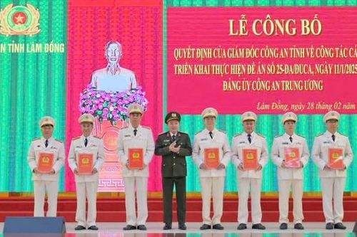 Công an tỉnh Lâm Đồng công bố quyết định về công tác cán bộ
