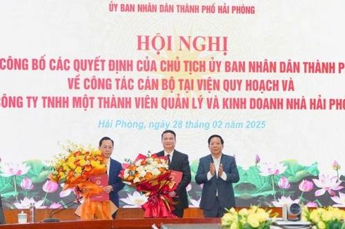 Hải Phòng: Bổ nhiệm Viện trưởng Viện Quy hoạch và Chủ tịch Công ty TNHH MTV Quản lý và Kinh doanh nhà
