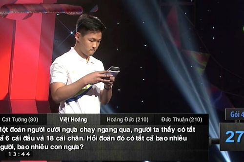 Bài toán lớp 2 làm khó 4 thí sinh Đường lên đỉnh Olympia