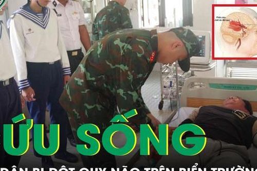Cứu ngư dân đột quỵ não khi đang đánh bắt hải sản trên biển Trường Sa
