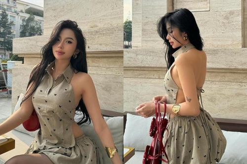 Lên đồ đi trà chiều, 'hot girl lắc hông' khoe lưng trần gợi cảm