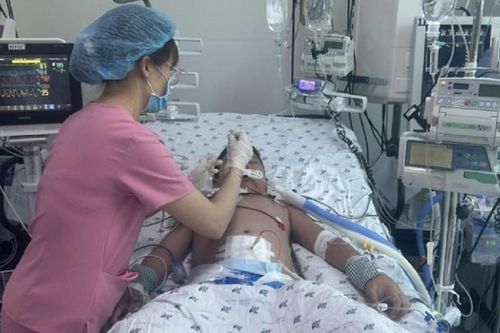 Bé trai bị sốc sốt xuất huyết nặng, biến chứng suy hô hấp, rối loạn đông máu