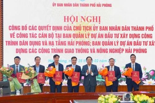 Hải Phòng: Công bố quyết định thành lập và bổ nhiệm lãnh đạo Ban Quản lý dự án đầu tư xây dựng các công trình giao thông và nông nghiệp