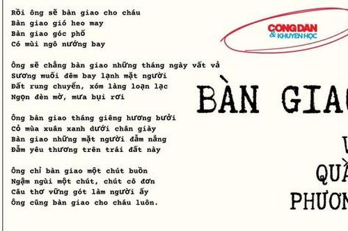 'Bàn giao' - Bài thơ của Vũ Quần Phương vào đề thi Ngữ văn