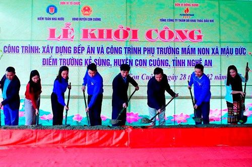 Kiểm toán nhà nước khởi công xây dựng bếp ăn cho học sinh tại Nghệ An