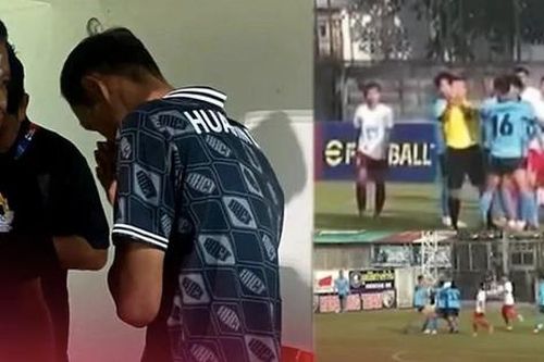 Bê bối bóng đá Thái Lan: Cầu thủ nổi điên đấm trọng tài và đối thủ ngay trên sân