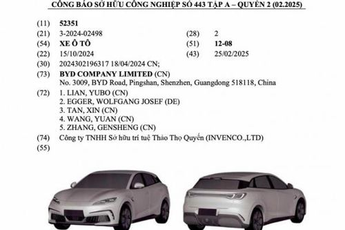 BYD đăng ký bản quyền kiểu dáng hai mẫu xe mới tại Việt Nam
