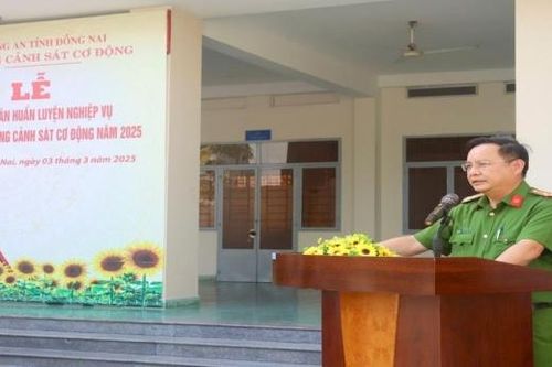 Phòng Cảnh sát cơ động Công an Đồng Nai ra quân huấn luyện năm 2025