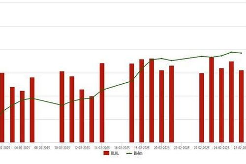 HNX: Giá trị giao dịch cổ phiếu bình quân tăng 40% trong tháng 02/2025
