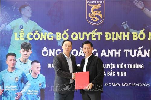 Ông Hoàng Anh Tuấn giữ chức Huấn luyện viên trưởng Câu lạc bộ Bóng đá Bắc Ninh