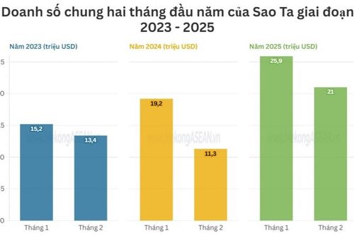 Sao Ta có doanh số 2 tháng đầu năm 2025 cao nhất trong 3 năm