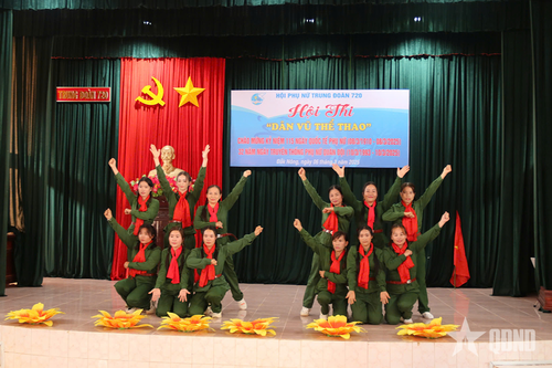 Trung đoàn 720 (Binh đoàn 16) tổ chức Hội thi 'Dân vũ thể thao'