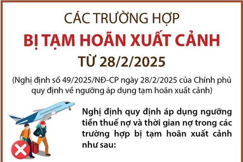 Các trường hợp bị tạm hoãn xuất cảnh từ 28/2/2025