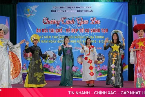 Độc đáo những bộ áo dài tái chế của phụ nữ Hà Tĩnh