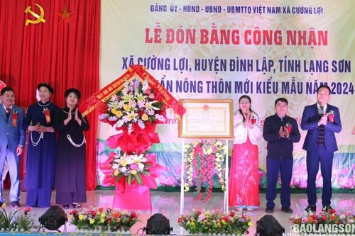 Xã Cường Lợi đón bằng công nhận đạt chuẩn nông thôn mới kiểu mẫu