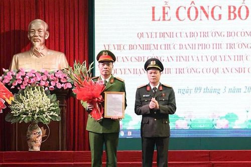 Công an tỉnh Nam Định công bố quyết định của Bộ trưởng Công an về công tác cán bộ