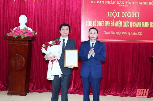 Đồng chí Trịnh Xuân Thúy giữ chức Chánh Thanh tra tỉnh Thanh Hóa