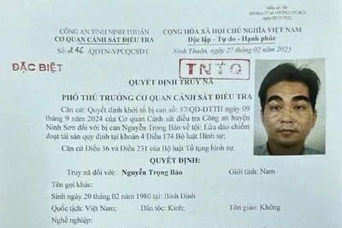 Truy nã đặc biệt đối với Nguyễn Trọng Bảo tội 'lừa đảo chiếm đoạt tài sản'