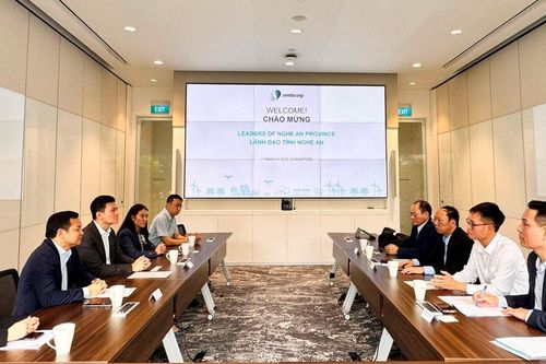 Phó Chủ tịch UBND tỉnh Nghệ An Bùi Thanh An làm việc với lãnh đạo Tập đoàn Sembcorp - Singapore