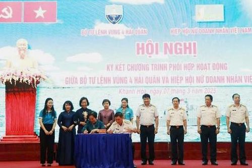 Hiệp hội Nữ doanh nhân Việt Nam ký kết Chương trình hợp tác với Bộ Tư lệnh Vùng 4 Hải quân