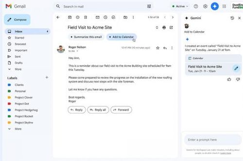 Google tích hợp tính năng AI lên lịch tự động vào Gmail