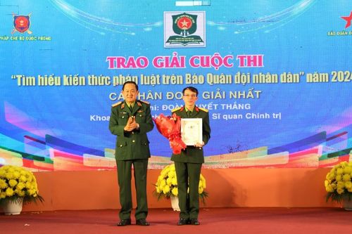 Tổng kết, trao giải Cuộc thi 'Tìm hiểu kiến thức pháp luật trên Báo Quân đội nhân dân' năm 2024