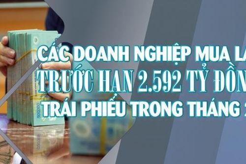 Tháng 2/2025, các doanh nghiệp mua lại trước hạn 2.592 tỷ đồng trái phiếu