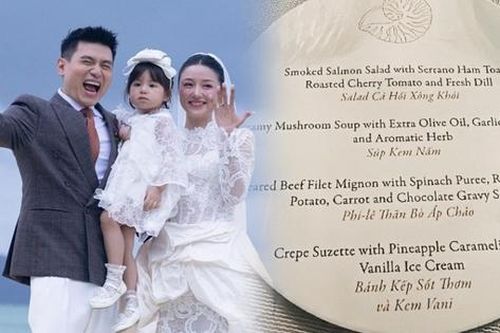 Thực đơn chỉ 4 món, ít ỏi nhưng 'chất', tại đám cưới Salim và chồng doanh nhân