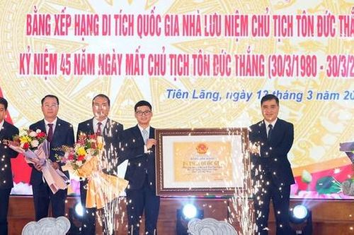 Nhà lưu niệm Chủ tịch Tôn Đức Thắng trở thành di tích quốc gia