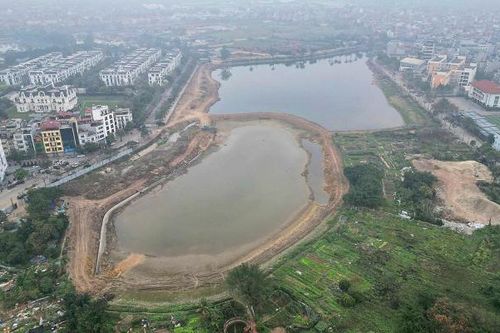 Công viên, hồ điều hòa hơn 20 ha đang được xây dựng tại quận Long Biên