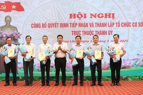 Tiếp nhận và thành lập tổ chức cơ sở đảng trực thuộc Thành ủy Cao Lãnh