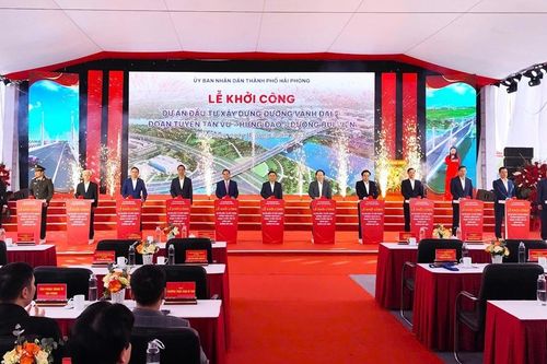 Thường trực Ban Bí thư Trần Cẩm Tú dự Lễ khởi công Dự án xây dựng đường vành đai 2 Hải Phòng