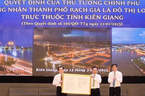 Công bố TP Rạch Giá được công nhận đô thị loại 1 thuộc tỉnh