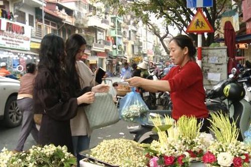 Hoa bưởi tỏa hương nơi phố phường tấp nập