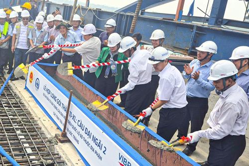 Cầu Đại Ngãi 2 thi công vượt tiến độ