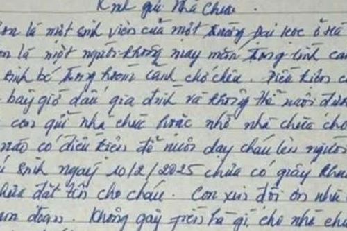 Nghi vấn nữ sinh viên đại học bỏ con ở chùa trong đêm cùng lời khẩn cầu nuôi giúp