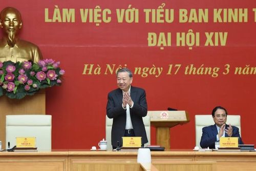 Tổng Bí thư Tô Lâm làm việc với Tiểu ban Kinh tế-Xã hội Đại hội XIV của Đảng