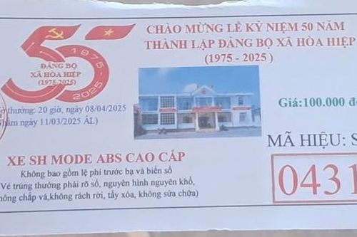 Tự ý phát hành vé có thưởng chào mừng kỷ niệm ngày thành lập Đảng bộ xã