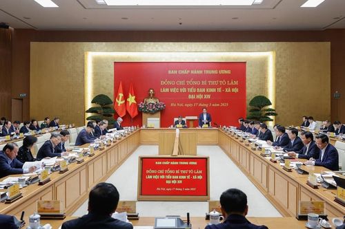 Tổng Bí thư Tô Lâm làm việc với Tiểu ban Kinh tế - xã hội Đại hội XIV