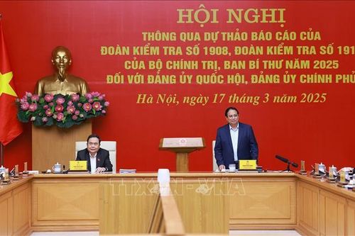 Thủ tướng Chính phủ và Chủ tịch Quốc hội chủ trì hội nghị thông qua dự thảo các báo cáo kiểm tra