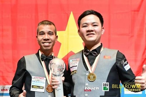 Trần Quyết Chiến và Bao Phương Vinh giành á quân Giải billiards đồng đội thế giới