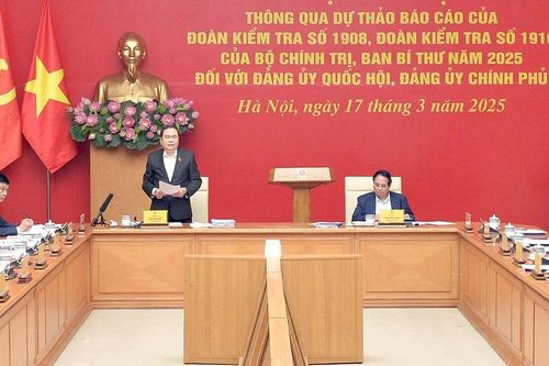 Chủ tịch Quốc hội Trần Thanh Mẫn chủ trì Hội nghị thông qua dự thảo Báo cáo của Đoàn kiểm tra 1910 với Đảng ủy Chính phủ