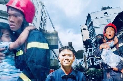 Gặp chiến sĩ trong bức ảnh bế cháu bé thoát khỏi đám cháy gây xúc động mạng xã hội
